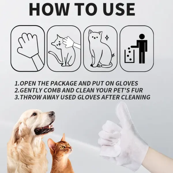 Reinigungs tücher Handschuhe für Hund und Katze, Haustier Bade tücher reinigen & desodor ieren, Hunde tücher für Körper pfoten Hintern tägliche Pflege, Katzen bräutigam - Image 10