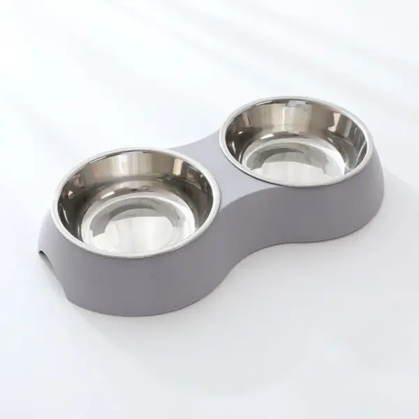 Doppelte Tiernahrung Schüssel Edelstahl Trink geschirr Haustier Trink futter Hundefutter Welpen fütterung liefert Kätzchen futter Wasser zubehör - Image 7