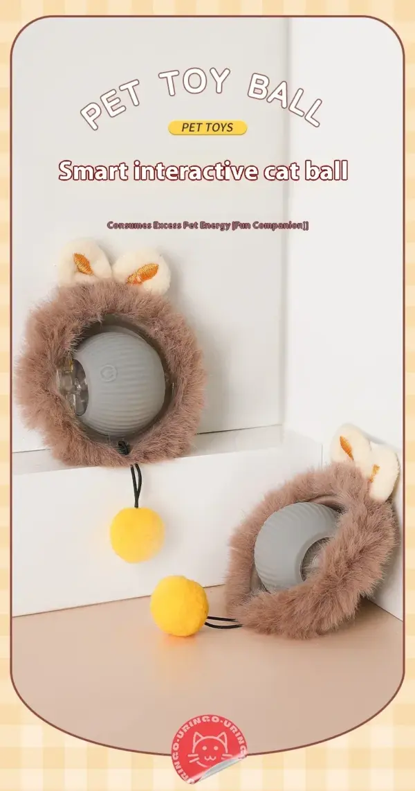 Interaktiver Katzenspielzeugball, automatischer elektrischer rollender Ball, Spielzeug für Katzen/Kätzchen, Haustiere, intelligenter automatischer Teaser, USB wiederaufladbar - Image 25