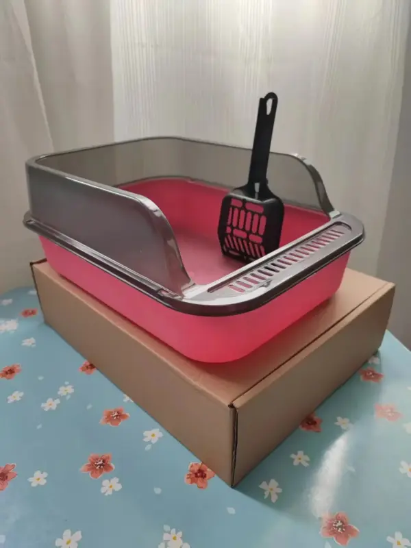 Katzentoilette-Set, großer Zaun, halbgeschlossene Katzentoilette, verdickte Katzentoilette mit Katzenstreuschaufel, Heimtierbedarf, Katzenstreu - Image 10