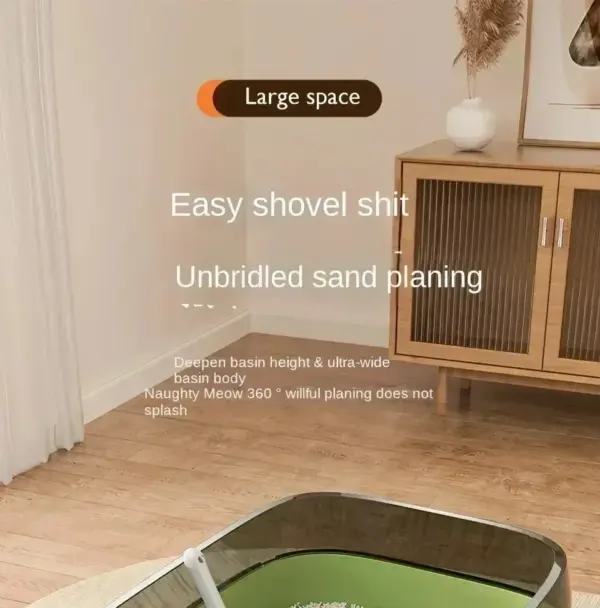 Kitty Sandbox Katzentoilette, halbgeschlossen, spritzwassergeschützt, Katzentoilette, Reinigungsbecken, Zubehör, Haustiertoilette, Kätzchenablage, Bettpfanne - Image 9