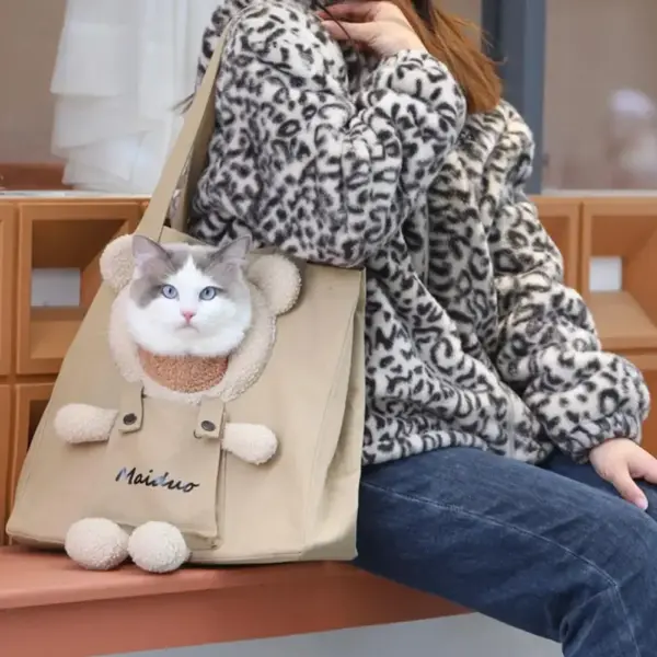 Pet Carriers Canvas Bag Tragbare Tragetasche Atmungsaktive Tasche Katze Hund Tragetaschen Ausgehende Reise Haustiere Handtasche Transport Umhängetasche - Image 16