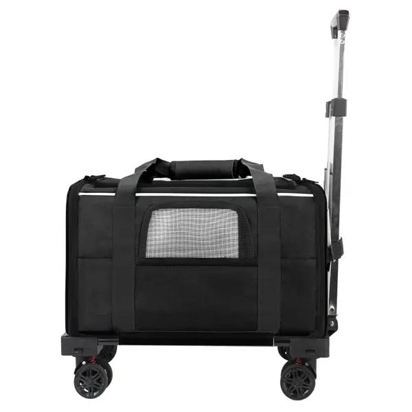 Haustier Trolley Tasche abnehmbarer Roll träger für kleine Hunde Katzen tragbare Reise träger mit Teleskop griff und Schulter gurt - Image 16