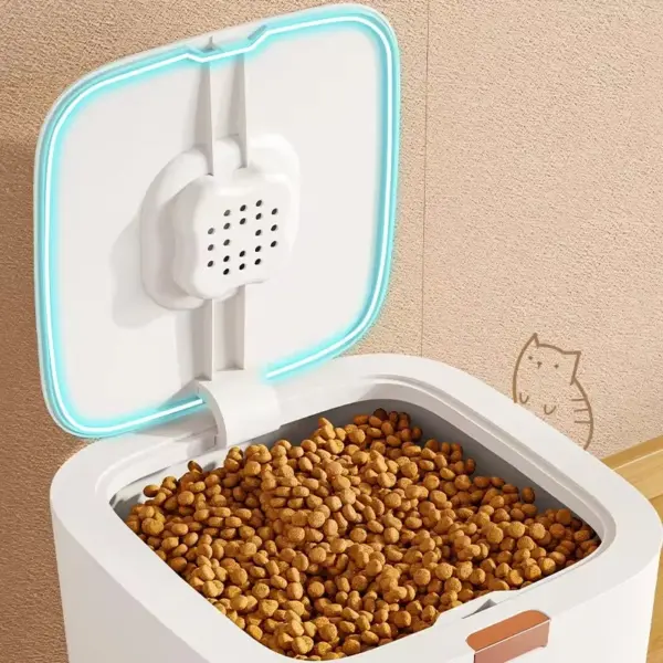 Aufbewahrungsfass für Tiernahrung, großes Aufbewahrungsfass für Lebensmittel, versiegeltes, feuchtigkeitsbeständiges Katzenfutterfass zur Aufbewahrung von Katzenfutter, Hundefutterfass für Haustiere - Image 13