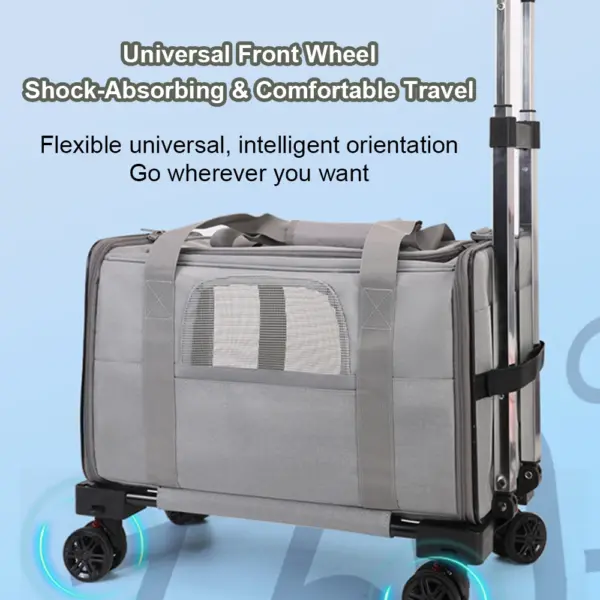 Haustier Trolley Tasche abnehmbarer Roll träger für kleine Hunde Katzen tragbare Reise träger mit Teleskop griff und Schulter gurt - Image 6