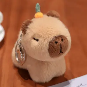 Capybara Plüschtier Anhänger Capybara Plüschtier Schlüsselanhänger Kawaii Tasche Schlüsselanhänger Niedlicher Hund Katze Puppen Autodekoration Weihnachtsgeschenk