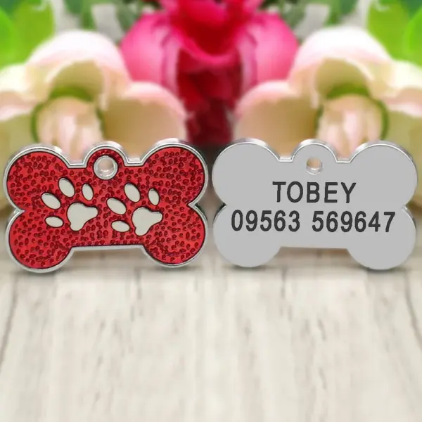 Personalisiertes Namensschild für Hunde und Katzen, glitzernde Strasssteine, Welpen, Kätzchen, Anti-Verlust-Haustierhalsband, Zubehör, kostenlose gravierte Haustierprodukte - Image 49