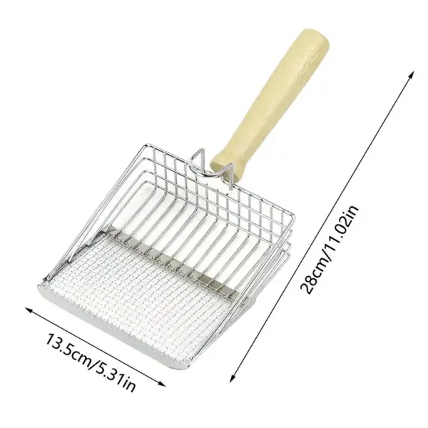 Katzenstreuschaufel aus Metall, Edelstahl, Holzgriff, leicht zu rosten, waschbar, für Kätzchen, Katzenschaufel, Toilettenreinigungsschaufel, Werkzeug - Image 6