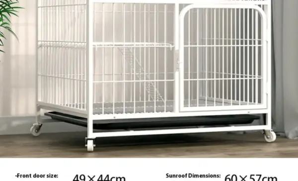 Katzen käfig Villa Hund Haustier Hunde käfige Haus auslaufs ichere Pfanne Metall Hunde kiste mit Tür abnehmbare Tablett Zwinger auf Rädern Haustier möbel - Image 28