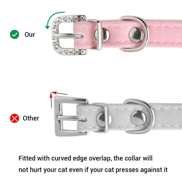 Personalisiertes Katzenhalsband aus weichem Samt, Welpen-Halskettenhalsbänder für Katzen, kleiner Hund, Kätzchen-Zubehör, individueller ID-Name, kostenlose Gravur - Image 12