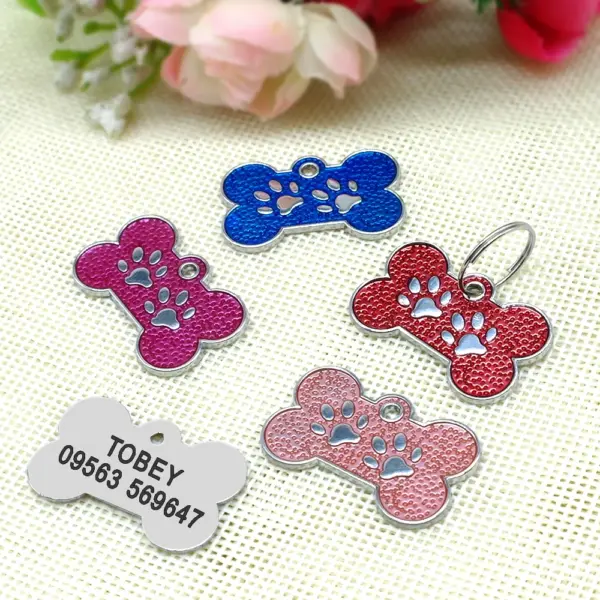 Personalisiertes Namensschild für Hunde und Katzen, glitzernde Strasssteine, Welpen, Kätzchen, Anti-Verlust-Haustierhalsband, Zubehör, kostenlose gravierte Haustierprodukte - Image 44