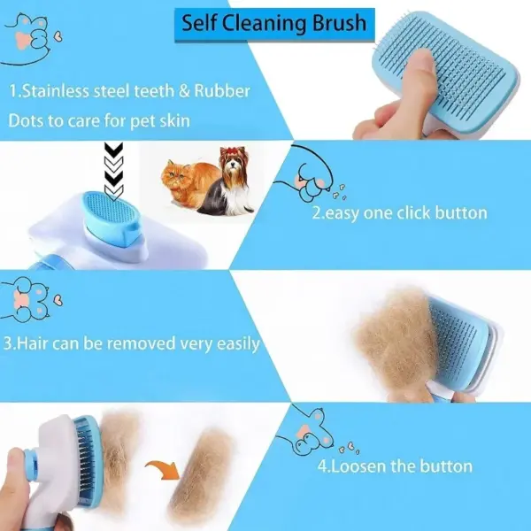 Dog Hair Remover Brush Cat Dog Hair Grooming And Care Comb For Long Hair Dog Pet Removes Hairs Cleaning Bath Brush Dog Supplies - Image 2
