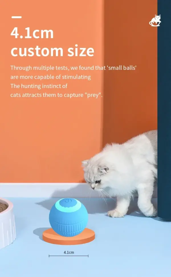 Interaktiver Katzenspielzeugball, automatischer elektrischer rollender Ball, Spielzeug für Katzen/Kätzchen, Haustiere, intelligenter automatischer Teaser, USB wiederaufladbar - Image 42