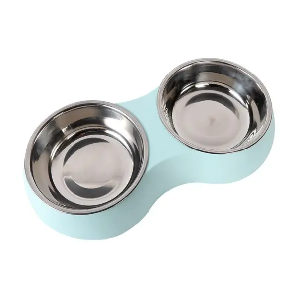 Doppel Pet Food Schüssel Edelstahl Drink Pet Trinken Lebensmittel Hundefutter Welpen Fütterung Liefert Kätzchen Lebensmittel Wasser Zubehör - Image 4