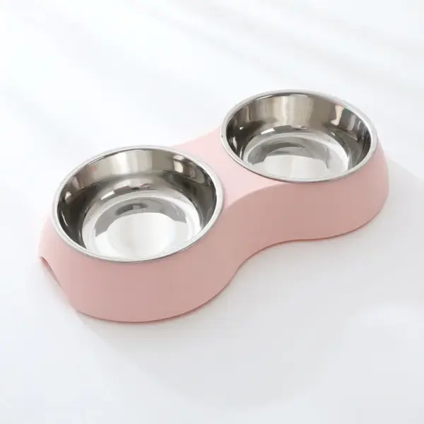 Doppelte Tiernahrung Schüssel Edelstahl Trink geschirr Haustier Trink futter Hundefutter Welpen fütterung liefert Kätzchen futter Wasser zubehör - Image 8