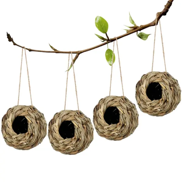 1pc Natürliche Handgemachte Stroh Vogel Nest Taube Haus Papagei Nest Warme Haustier Schlafzimmer Hof Kleine Tier Vogel Käfige - Image 6