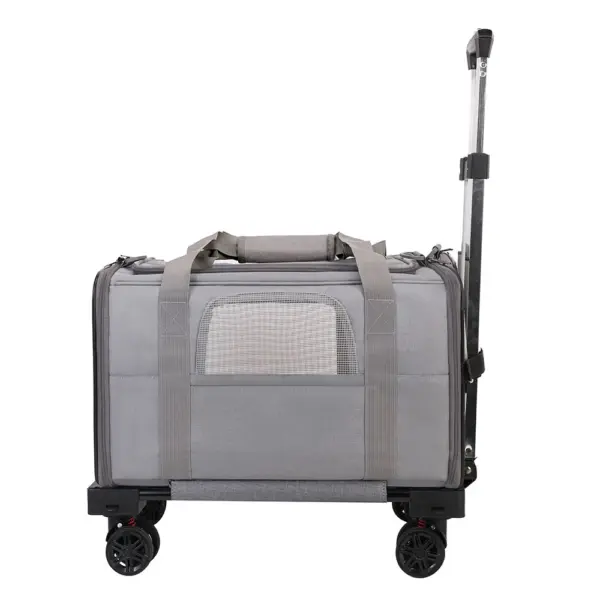 Haustier Trolley Tasche abnehmbarer Roll träger für kleine Hunde Katzen tragbare Reise träger mit Teleskop griff und Schulter gurt - Image 14