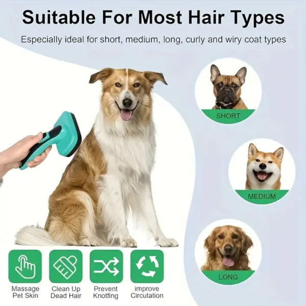 Hunde- und Katzenbürste, Hundebürste zum Ausfallen, Katzen- und Hundepflege, selbstreinigende Zupfbürste für Haustiere, Haustierbürste - Image 4