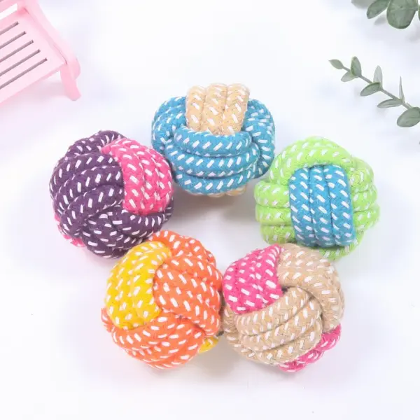 Haustier-Hundespielzeug für große und kleine Hunde, interaktives Baumwollseil, Mini-Hundespielzeug, Ball für Hunde, Zubehör, Zahnbürste, Kauspielzeug für Welpen - Image 4