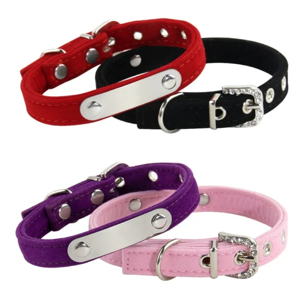 Personalisiertes Katzenhalsband aus weichem Samt, Welpen-Halskettenhalsbänder für Katzen, kleiner Hund, Kätzchen-Zubehör, individueller ID-Name, kostenlose Gravur - Image 16