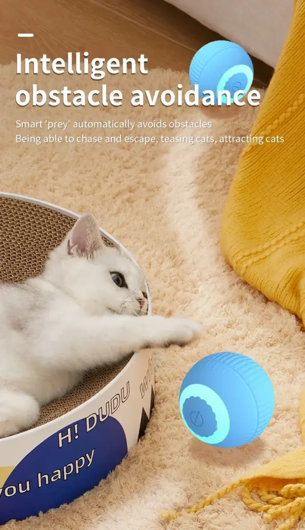 Interaktiver Katzenspielzeugball, automatischer elektrischer rollender Ball, Spielzeug für Katzen/Kätzchen, Haustiere, intelligenter automatischer Teaser, USB wiederaufladbar - Image 40