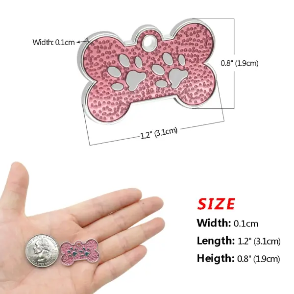 Personalisiertes Namensschild für Hunde und Katzen, glitzernde Strasssteine, Welpen, Kätzchen, Anti-Verlust-Haustierhalsband, Zubehör, kostenlose gravierte Haustierprodukte - Image 46