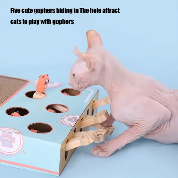 Katzenspielbox, Labyrinth, interaktiv, pädagogisch, Katze, Hit Gophers, lustiger Katzenstab, 3-in-1-Katzenspielzeug, Verfolgungsjagd, Maus mit Kratzbaum - Image 2