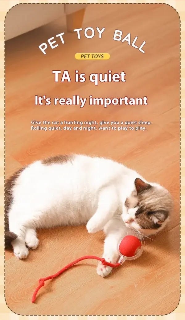 Interaktiver Katzenspielzeugball, automatischer elektrischer rollender Ball, Spielzeug für Katzen/Kätzchen, Haustiere, intelligenter automatischer Teaser, USB wiederaufladbar - Image 20