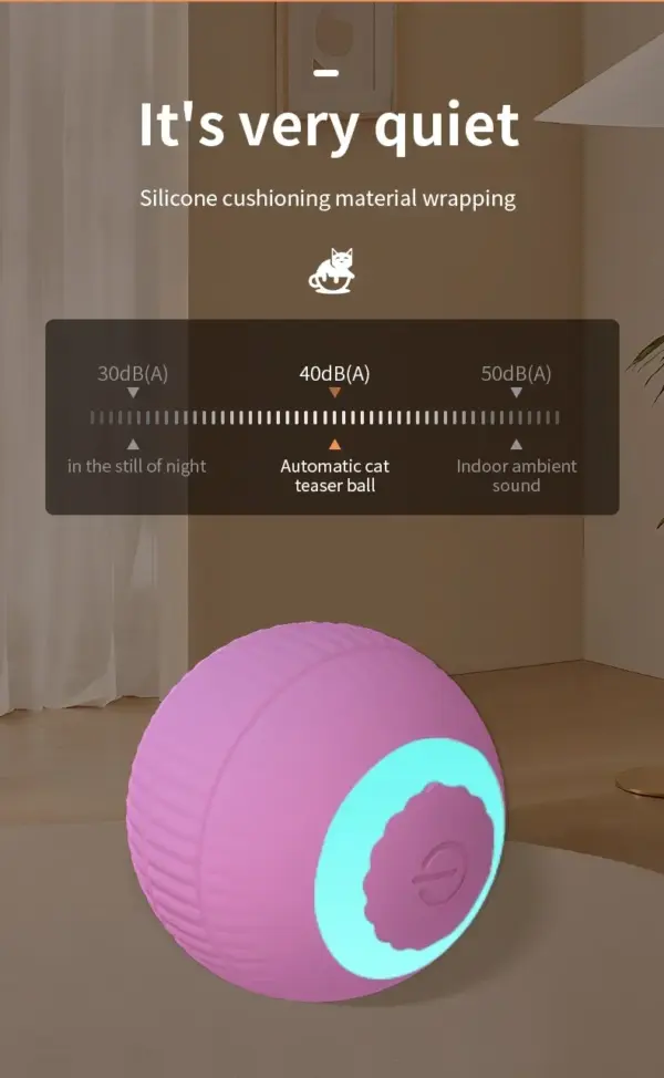 Interaktiver Katzenspielzeugball, automatischer elektrischer rollender Ball, Spielzeug für Katzen/Kätzchen, Haustiere, intelligenter automatischer Teaser, USB wiederaufladbar - Image 45
