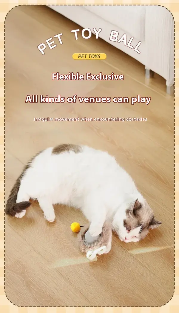 Interaktiver Katzenspielzeugball, automatischer elektrischer rollender Ball, Spielzeug für Katzen/Kätzchen, Haustiere, intelligenter automatischer Teaser, USB wiederaufladbar - Image 29