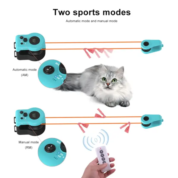 Katzenspielzeug für Katzen im Innenbereich, interaktives Katzenspielzeug, Radtrainer, neues Katzenlaufband für den Innenbereich, einstellbare Geschwindigkeit, simuliertes Jagdspielzeug - Image 9