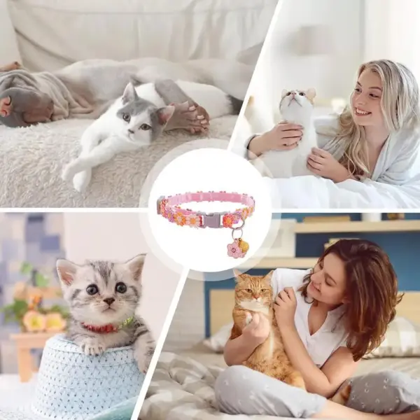 Kätzchenhalsband, abtrünniges, verstellbares Hundehalsband mit Glöckchen, Heimtierbedarf, Katzenzubehör, niedliches Kätzchen-Kostüm, Halsdekoration für Welpen - Image 9