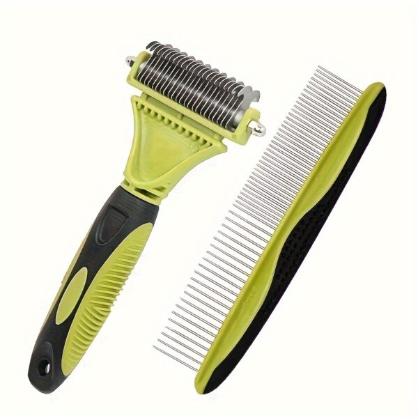 6 in 1 Pet Grooming Kit - Dog & Cat Deshedding Brush, Comb, Nail Clippers, Dematting Tool with Storage Bag - Durable Flea Combs Set for All Pets - Professional Groomer Quality - Image 5