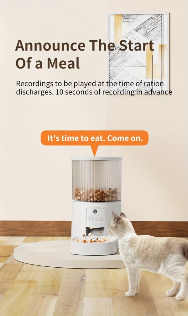 Intelligent Automatic Cat Feeder, 4 Liter Timed Cat Dry Food Dispenser, Timed Dosing, Anti Clogging, Automatic Pet Feeder for Cats and Dogs, Automatic Cat and Dog Feeder, Ideal Gift for Cat Owners - Image 18