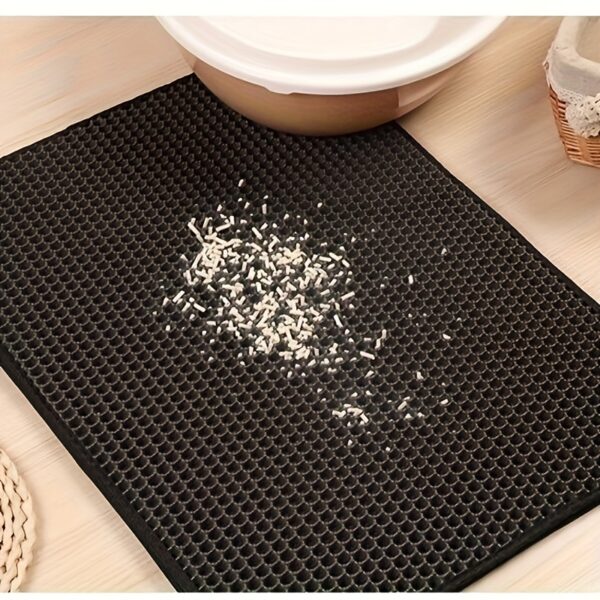 Honeycomb Double Layer Cat Litter Trapping Mat, Non-slip Washable Cat Cleaning Mat For Pet Toilet Kennel Litter Box - Image 4