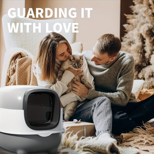 1pc Large Capacity Cat Litter Box, Anti-Splash Fully Enclosed Top-Entry, Odor Isolated, Dual Use, Foldable Design, Spacious For Cats Up To 40lbs/18kg - Image 4