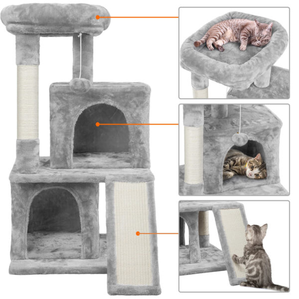 Costoffs 36'' Cat Tree Multilevel Cat Tower with Extra Large Perch & Scratching Posts & Scratching Board for Indoor Cats/ Kittens - Image 24