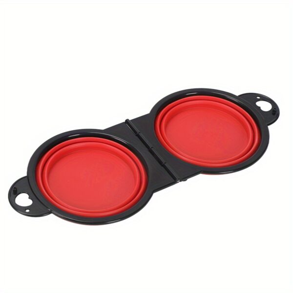 Collapsible Silicone Dog Travel Bowls, 2 In 1 Double Bowls Folding TPE Dog Food Bowl Water Bowl, Hangable Dog Feeder Dish Bowl For Outdoor Walking Camping Traveling - Image 21