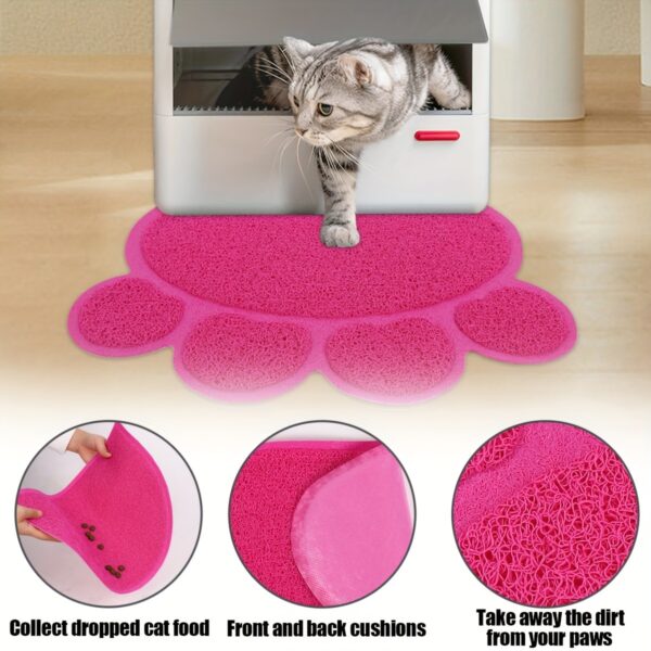 1pc Pet Cat Litter Pad With Paw Shape, Cat Litter Box Mat, Cat Bed Toilet Anti-slip Splash-proof Cat Pad - Image 10