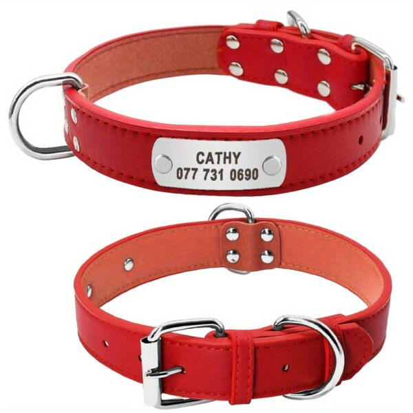 Custom Engraved Dog Collar with Personalized ID Tag - Durable Padded Pet Collar for Small, Medium & Large Dogs - Solid Pattern, Adjustable Fit, Secure Metal Hardware, Personalized Pet Accessory | Stylish Dog Collar | Durable Band, Personalized Dog Collar - Image 9