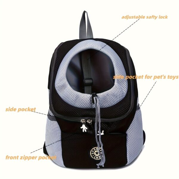 Small Medium Dog Carrier Backpack Pet Carrier with Breathable Strips, Front Pack Travel Bag for Cats - Image 6
