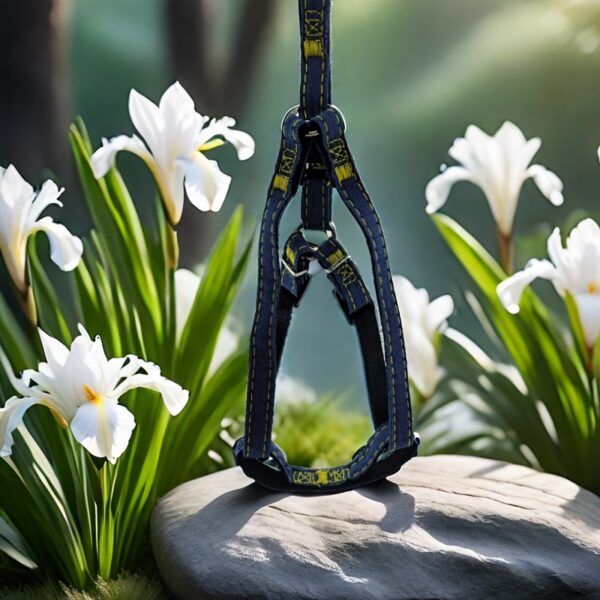 [Small to Large Adjustable Harness] Denim Dog Harness and Leash Set - Adjustable, Comfort Fit for Small to Large Breeds - Durable Polyester Material, Pulling Rope, Teddy - Image 11