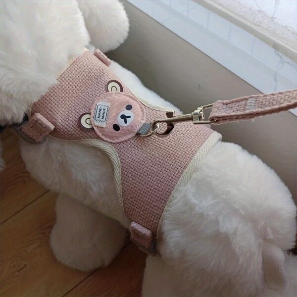 Dog Chest Harness And Leash, Soft Dog Harness Vest With Rope, Adjustable Dog Walking Harness, Only For Small Dog - Image 7