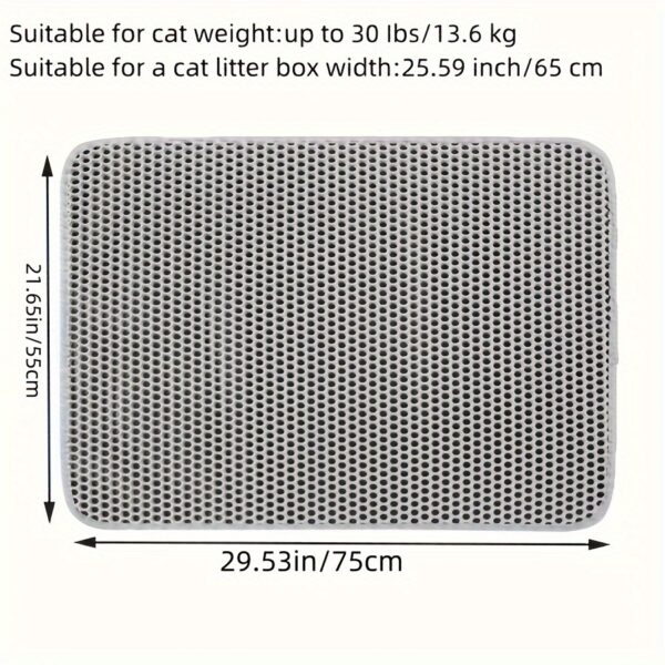 [Popular Choice] Honeycomb Cat Litter Mat, Double-Layer Scatter Control Pad, Waterproof Urine, Washable and Easy to Clean, Phthalate-Free EVA Material, Cat Litter Box, Beautiful - Image 13