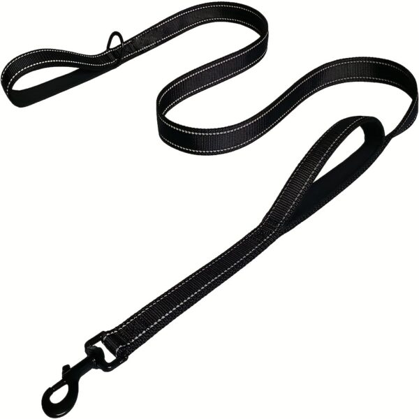 Heavy-Duty Reflective Dog Leash with Dual Handles for Medium and Large Dogs - Improved Control and Visibility During Walks