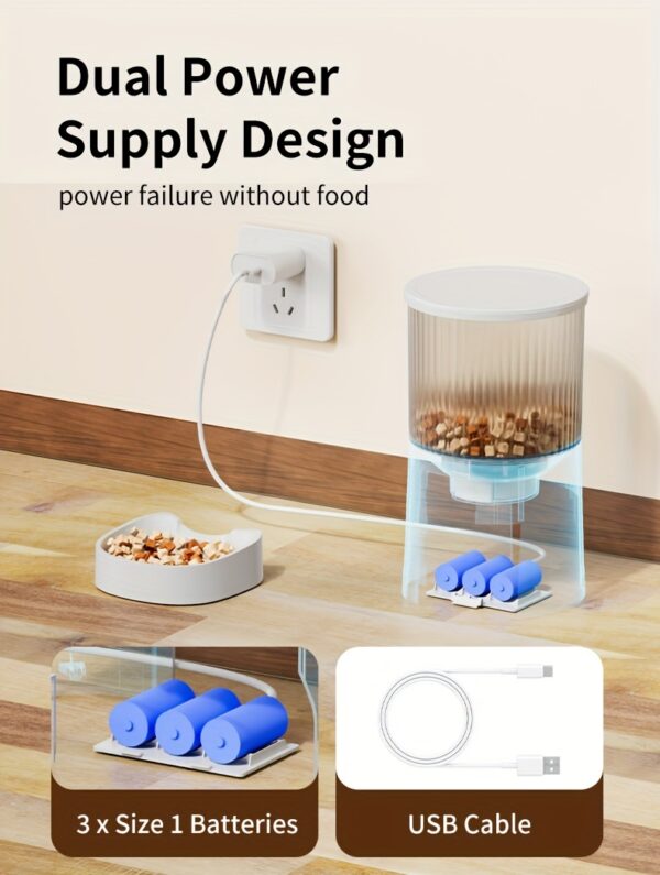 Intelligent Automatic Cat Feeder, 4 Liter Timed Cat Dry Food Dispenser, Timed Dosing, Anti Clogging, Automatic Pet Feeder for Cats and Dogs, Automatic Cat and Dog Feeder, Ideal Gift for Cat Owners - Image 13