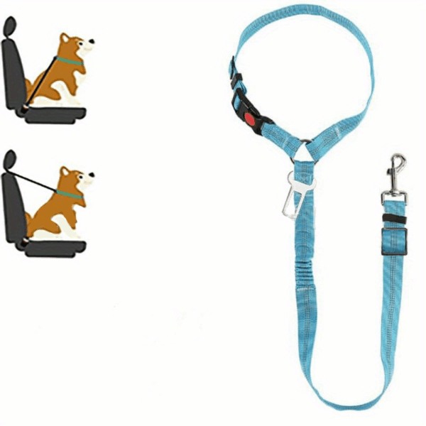 1pc Premium Dog Car Safety Seat Belt - Adjustable, Comfort-Cushioned, Durable Headrest Restraint for Secure Travel - High-Strength Elastic, Quick-Adjust Design for Ultimate Pet Safety - Image 3