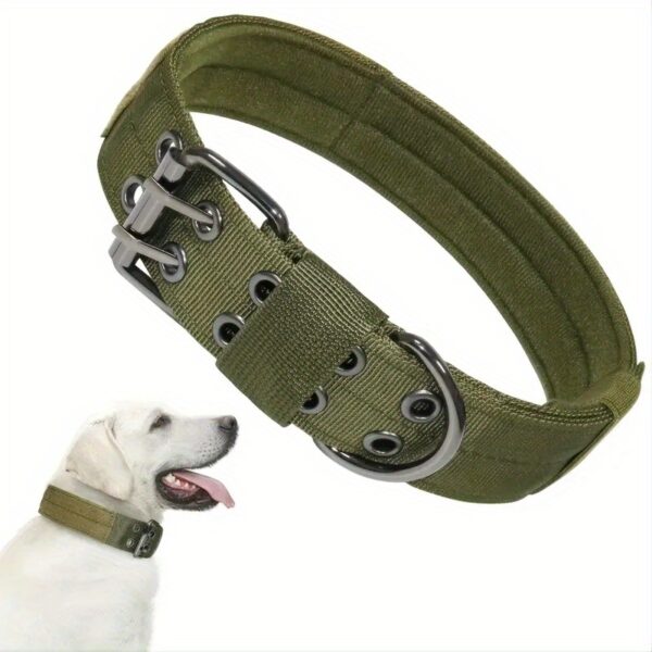 1pc Heavy Duty Nylon Tactical Pet Dog Collar - Adjustable and Durable for Large Dogs - Image 5