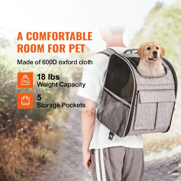 [18LBS Rolling Pet Carrier Backpack] 18LBS Rolling Pet Carrier Backpack With Removable Wheels For Under, Large Soft Sided Wheeled Dog Carrier Cat Travel Carrier Airline Approved For Small Dogs And Medium Cats With Upgraded Wheels - Image 2
