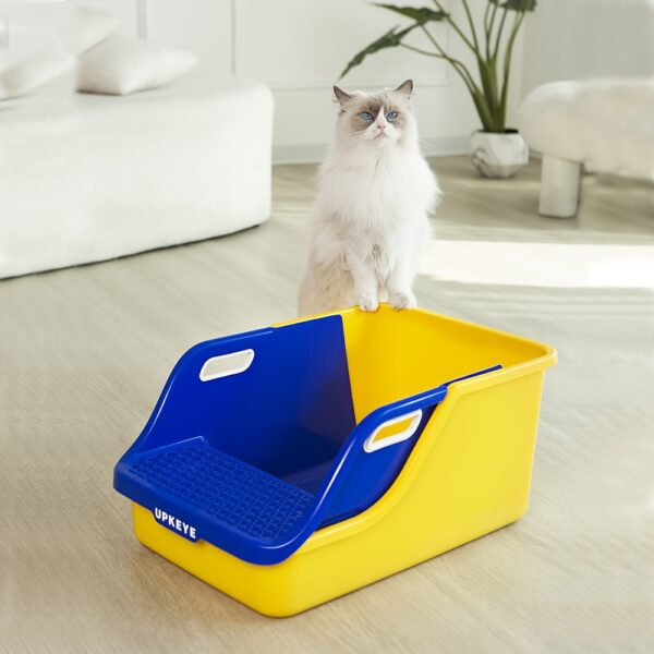 UPKEYE Large Cat Litter Box with Integrated Scoop - Easy Clean, High-Sided, Leak-Proof Design for Multiple Cats - Image 5